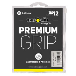Vrchní Omotávky Tennis-Point Premium Grip weiß 12er